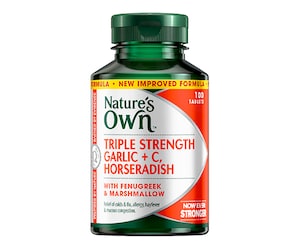 Natures Own Triple Strength Garlic+C Horseradish 100 Tablets