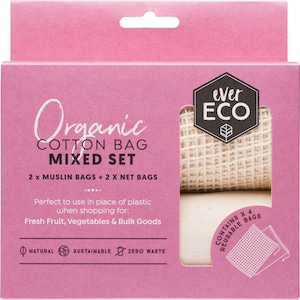 Ever Eco Organic Reusable Cotton Bags Mixed Set