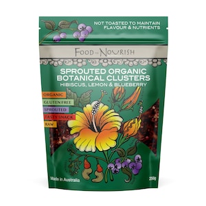 Food to Nourish Sprouted Clusters Hibiscus Lemon & Blueberry 250g