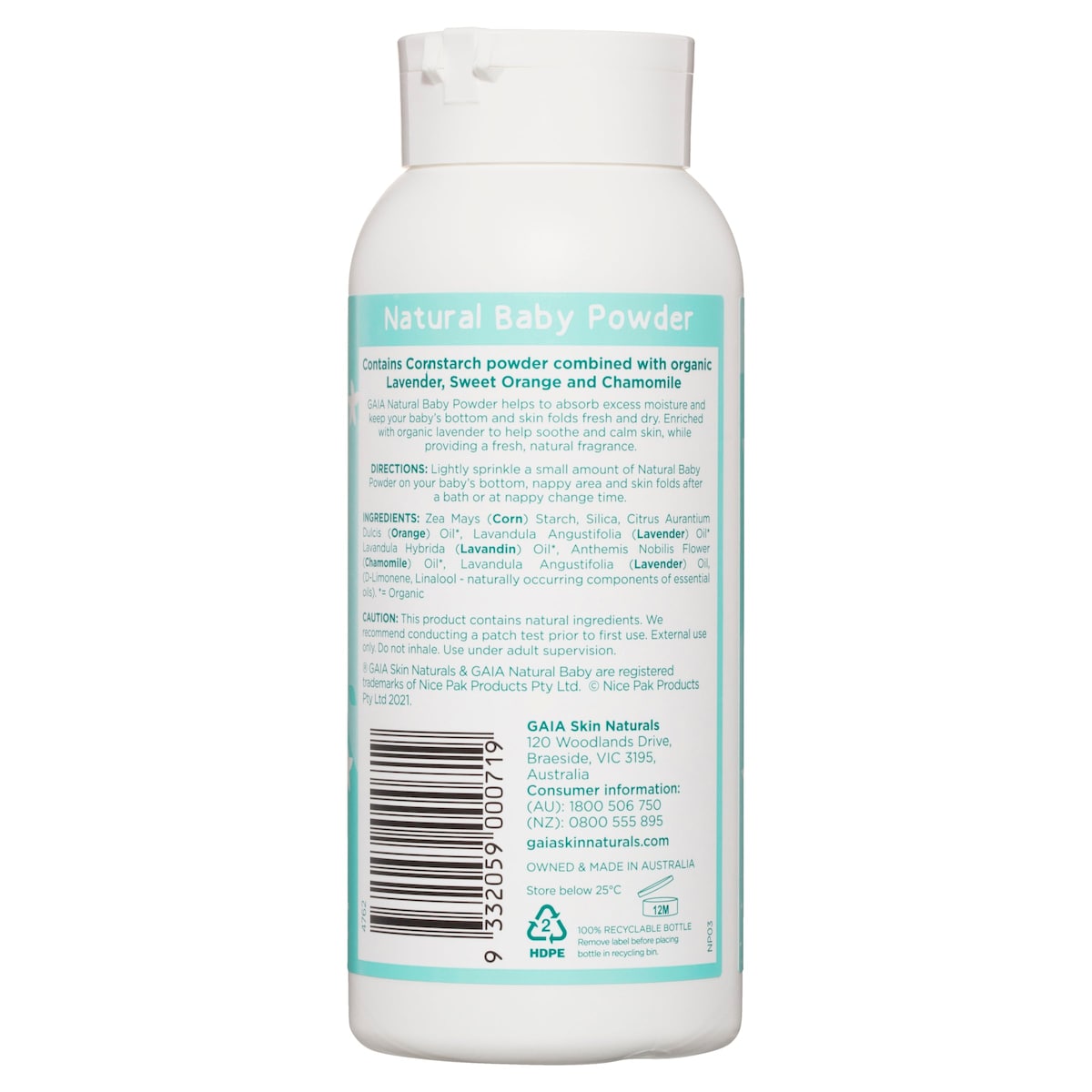 Gaia Natural Baby Powder 200g