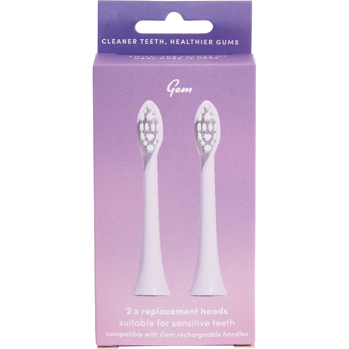 Gem Electric Toothbrush Replacement Heads Rose 2 Pack