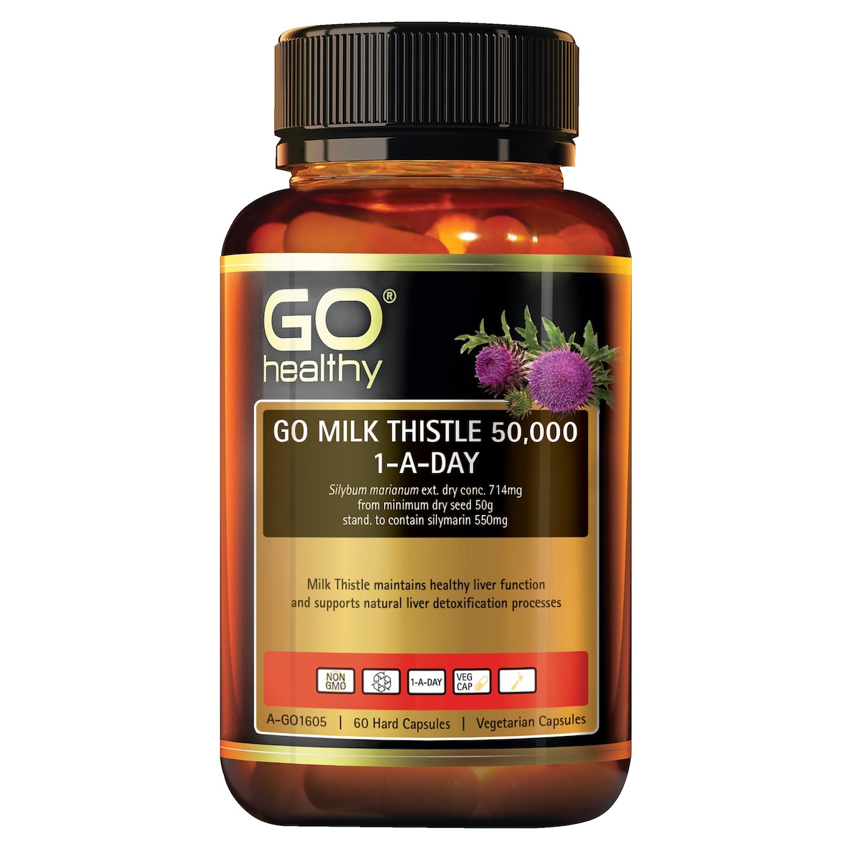 GO Healthy Milk Thistle 50000 1-A-Day 60 Vege Capsules