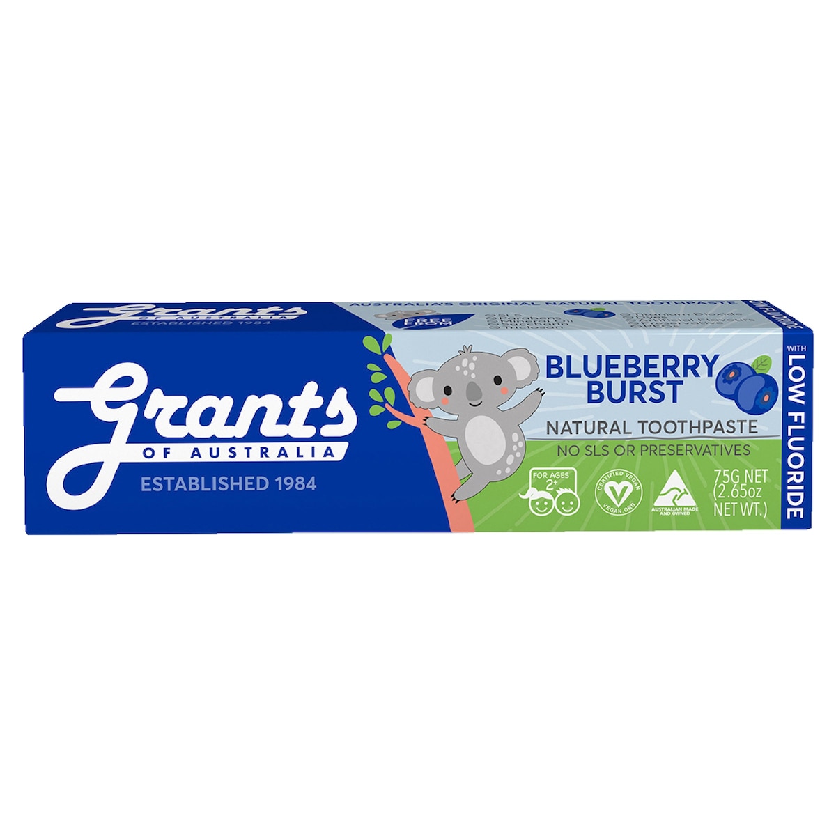 Grants Kids Natural Toothpaste Blueberry Burst With Low Fluoride 75g