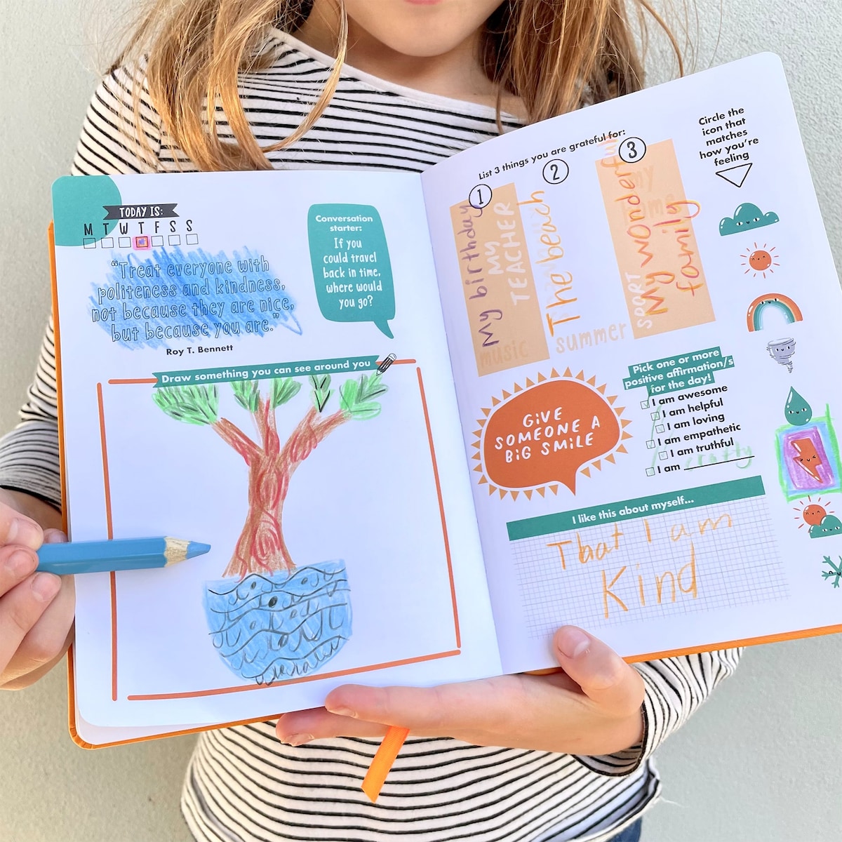 Gratitude Journal for Kids Orange