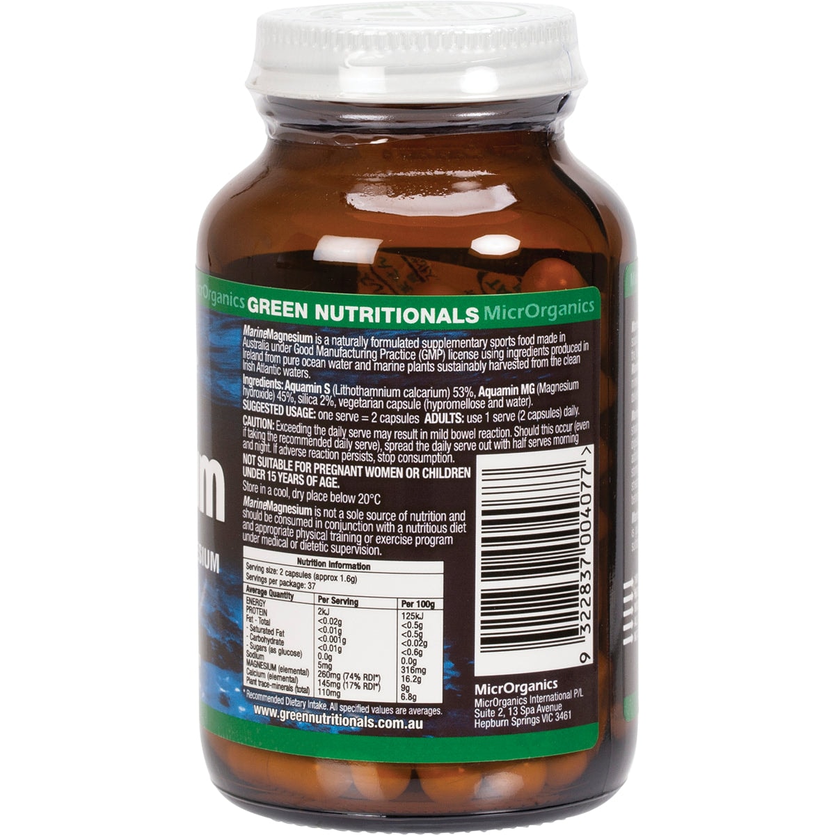 Green Nutritionals Marine Magnesium 60 Vegan Capsules