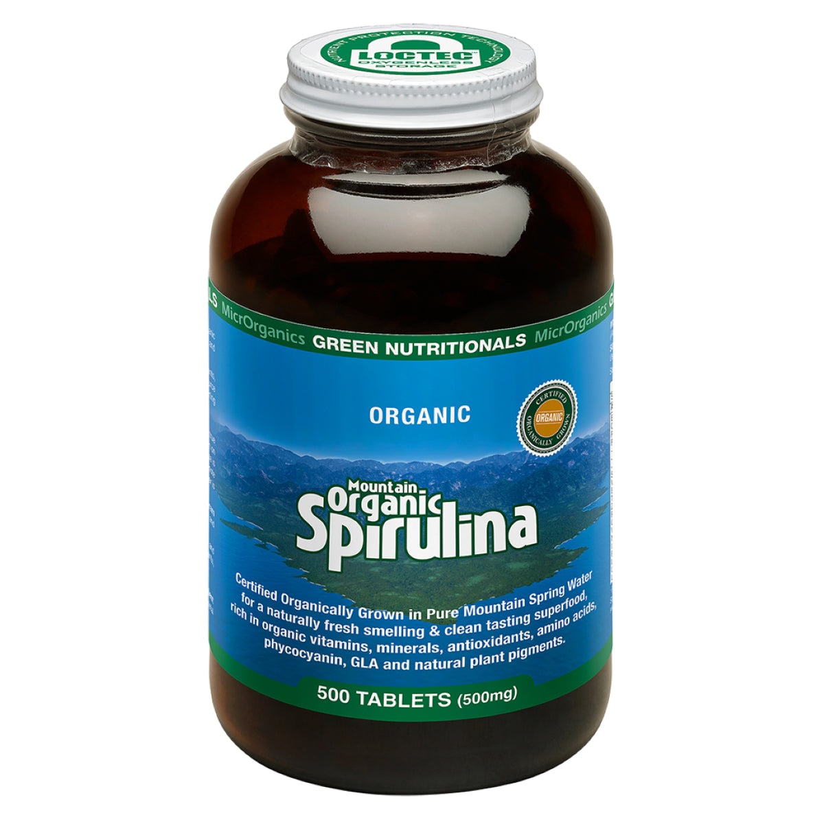 Green Nutritionals Mountain Organic Spirulina 500 Tablets