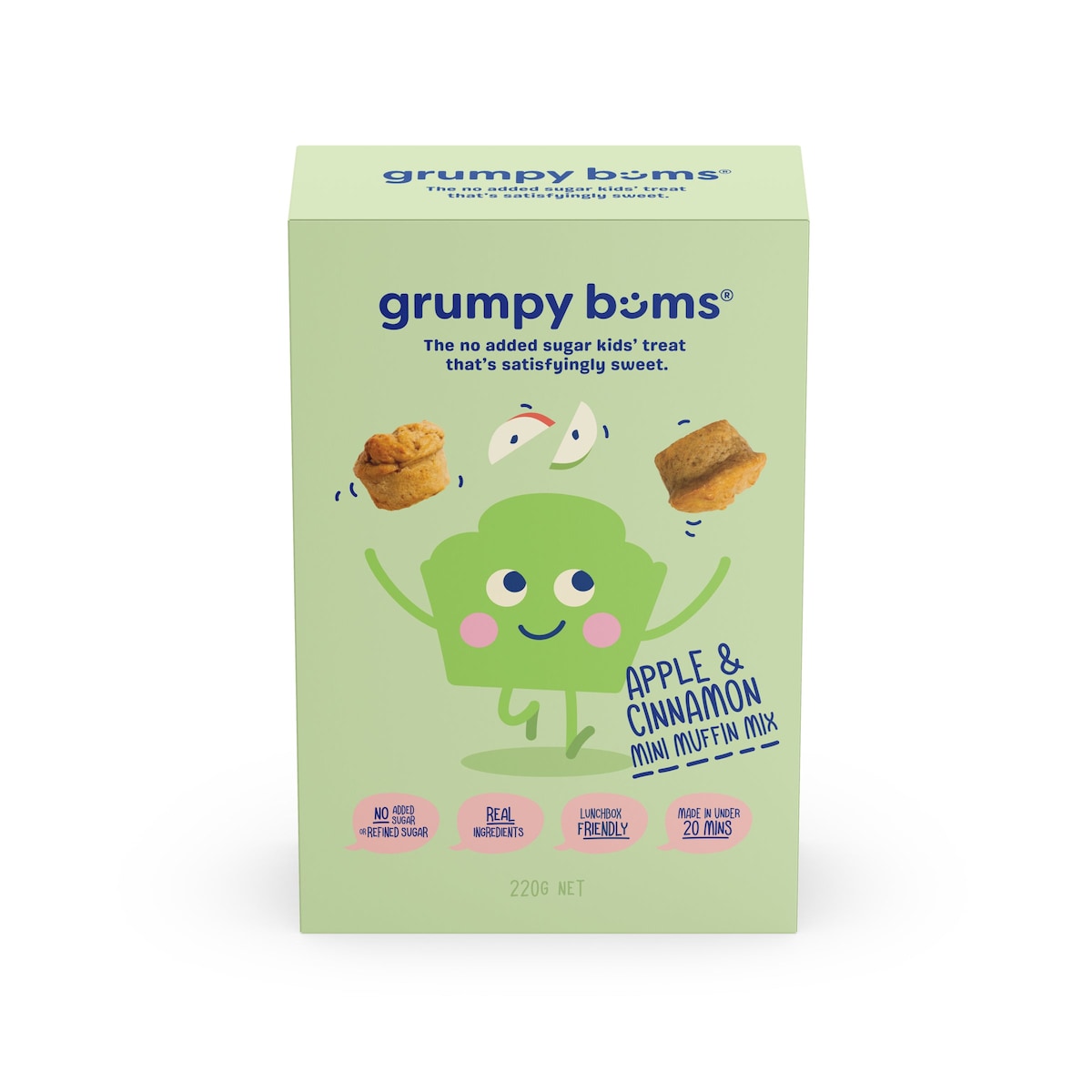 Grumpy Bums Apple and Cinnamon Mini Muffin Mix 220g