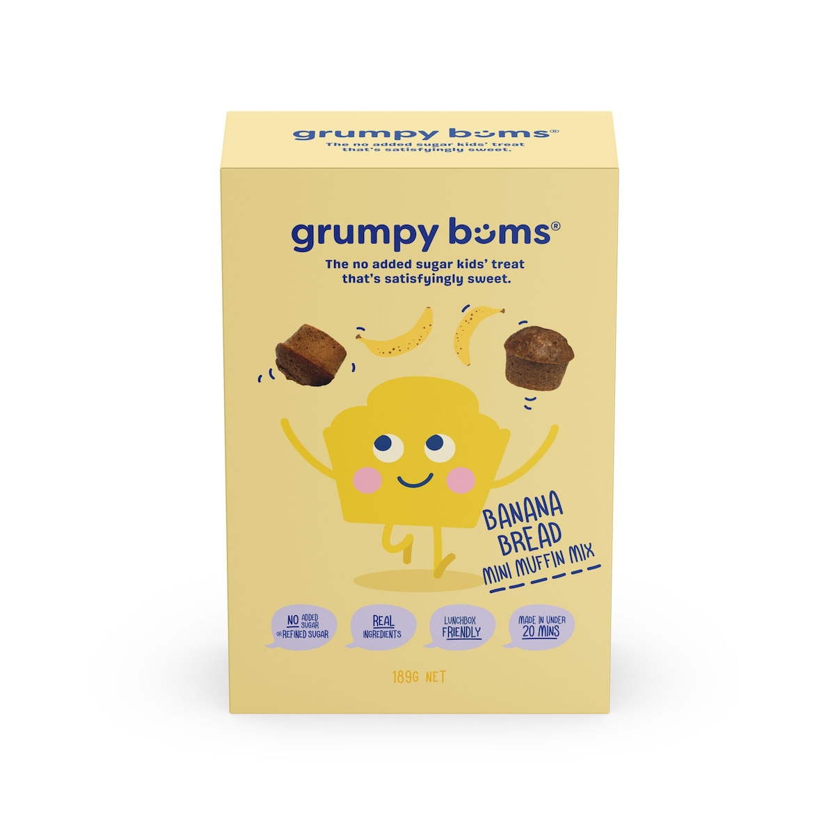 Grumpy Bums Banana Bread Mini Muffin Mix 189g