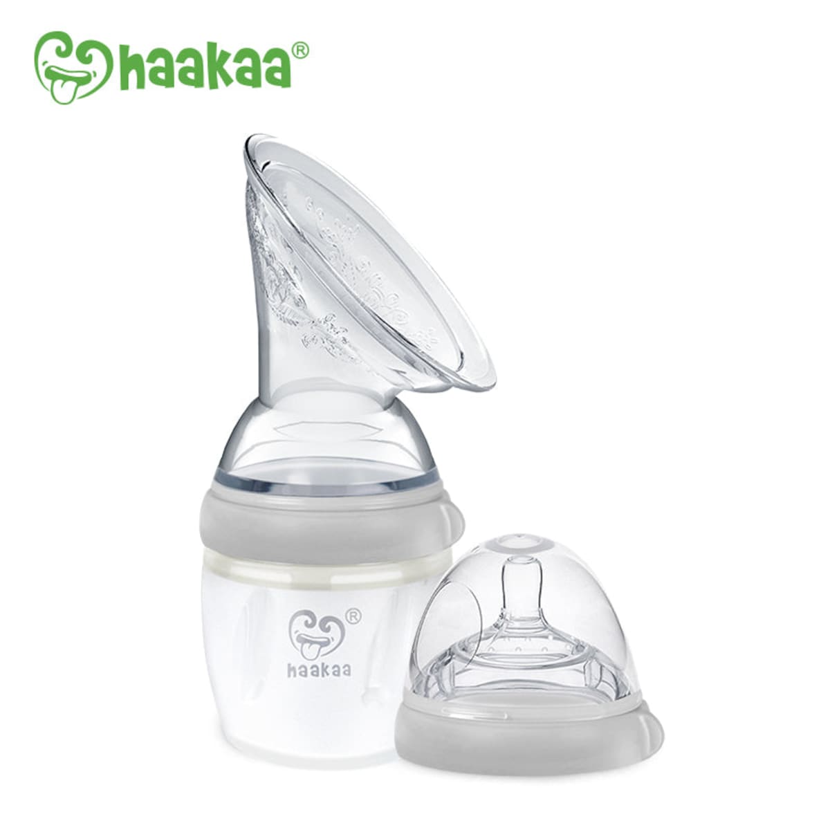Haakaa Gen 3 Silicone Breast Pump & Bottle Top Set Grey 160ml