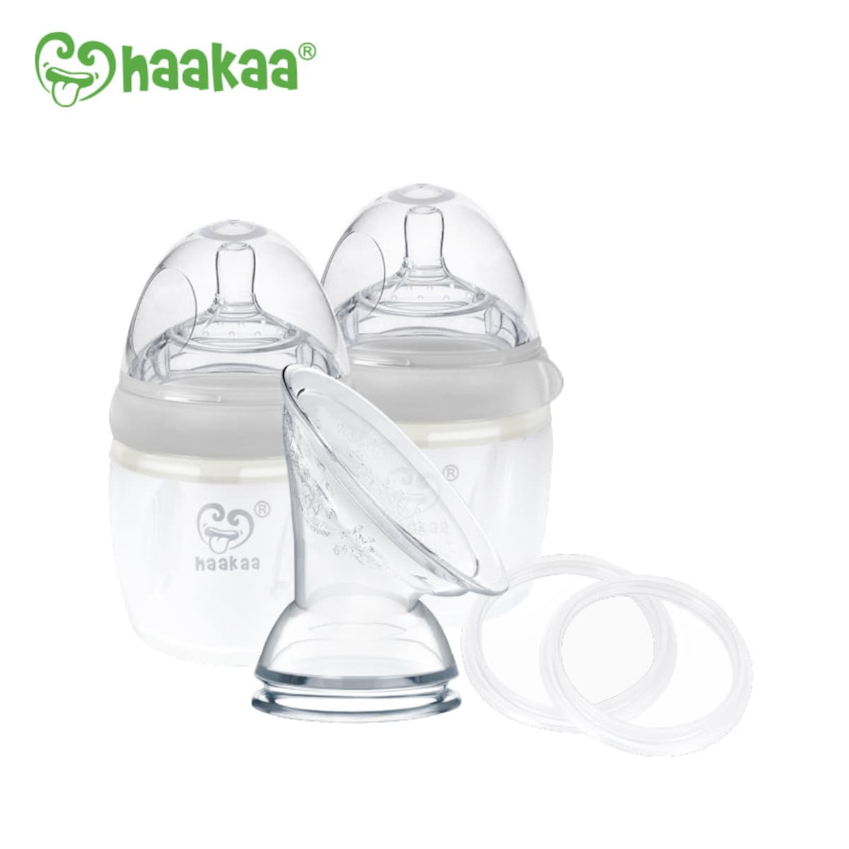 Haakaa Gen 3 Silicone Pump and Bottle Pack - Grey