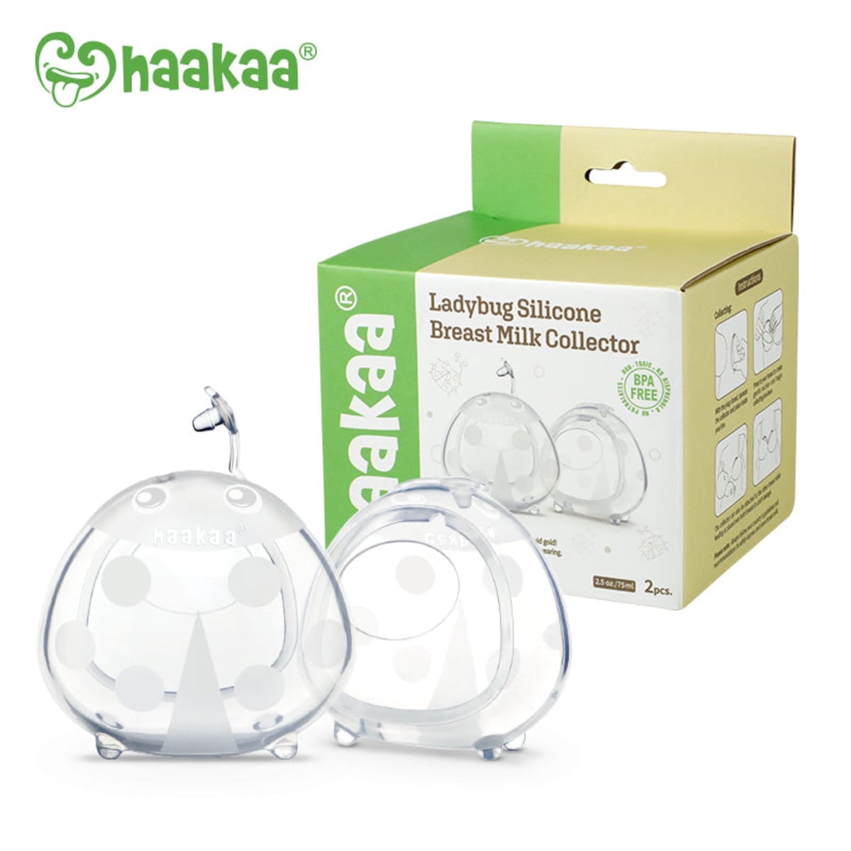 Haakaa Ladybug Silicone Breast Milk Collector 2 x 75ml