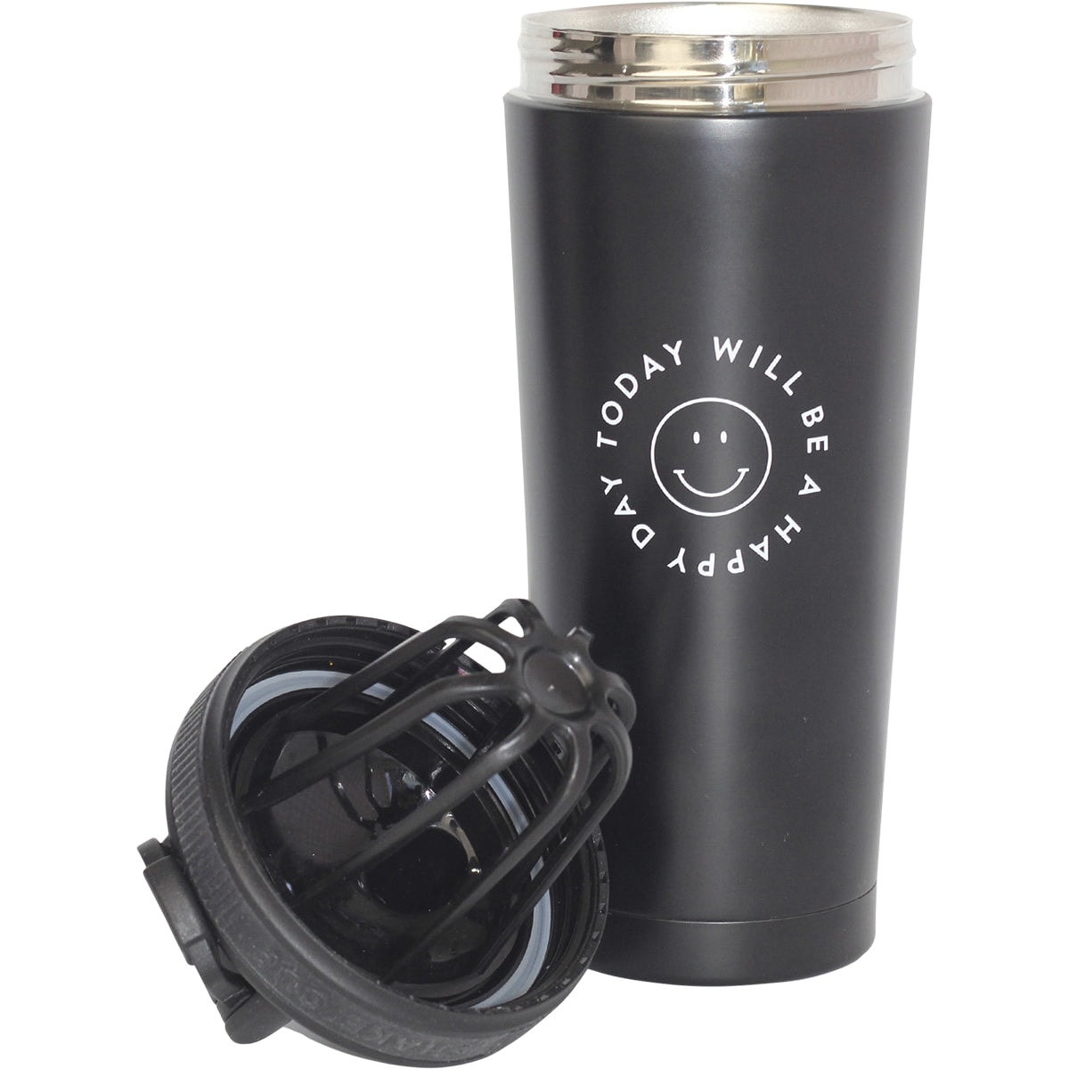 Happy Way Insulated Stainless Steel Shaker Black 700ml