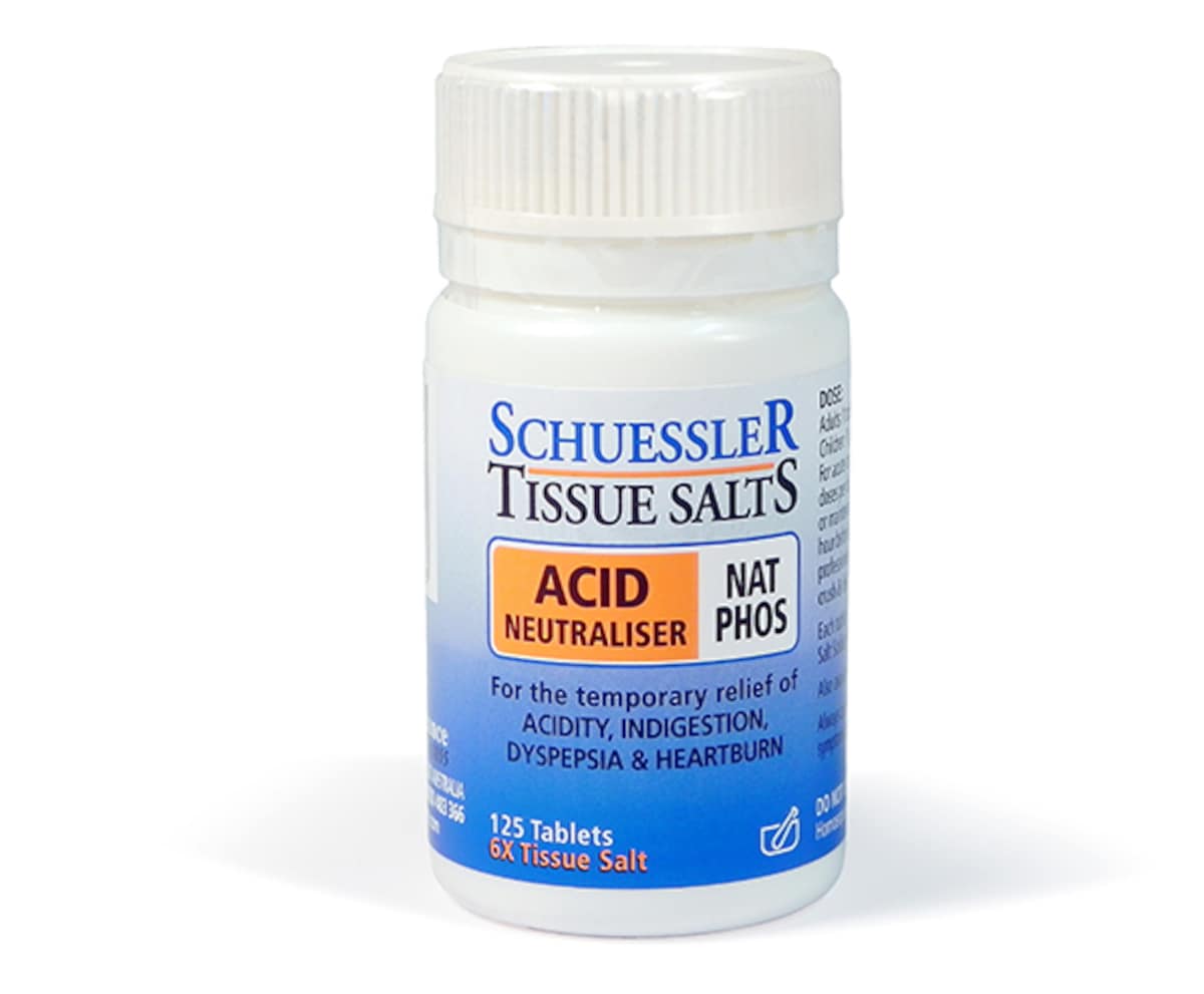 Schuessler Tissue Salts Nat Phos Acid Neutraliser 125 Tablets Australia