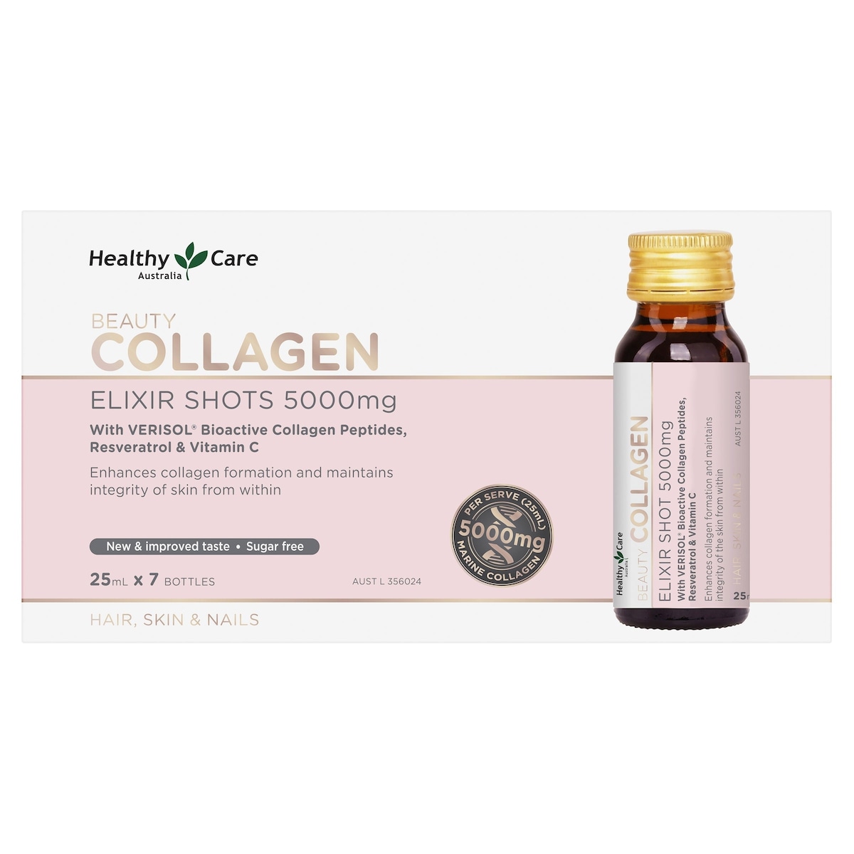 Healthy Care Beauty Collagen Elexir Shots 5000mg 7 x 25ml