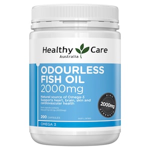 Healthy Care Odourless Fish Oil 2000mg Omega 3 200 Capsules