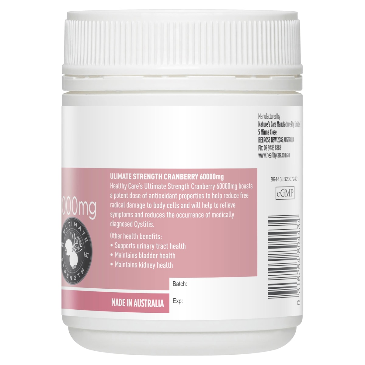 Healthy Care Ultimate Cranberry 60000 60 capsules