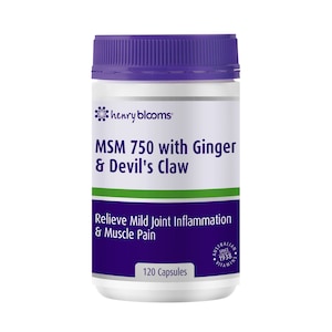 Henry Blooms MSM 750 with Ginger & Devils Claw 120 capsules