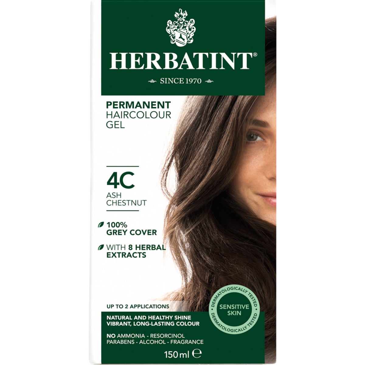 Herbatint Permanent Hair Colour Gel 4C Ash Chestnut 150ml