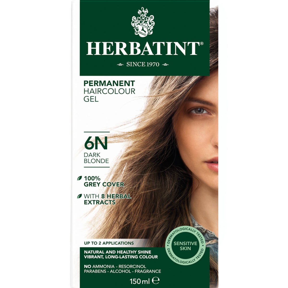 Herbatint Permanent Hair Colour Gel 6N Dark Blonde 150ml