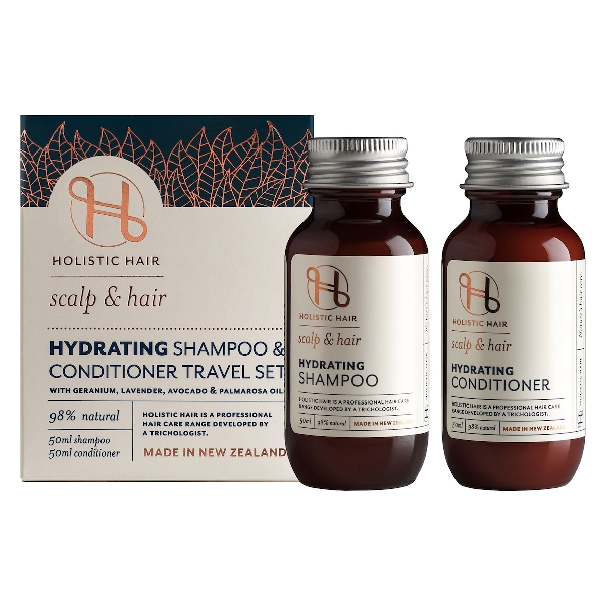 Holistic Hair Hydrating Shampoo & Conditioner Travel Set - 2x 50ml
