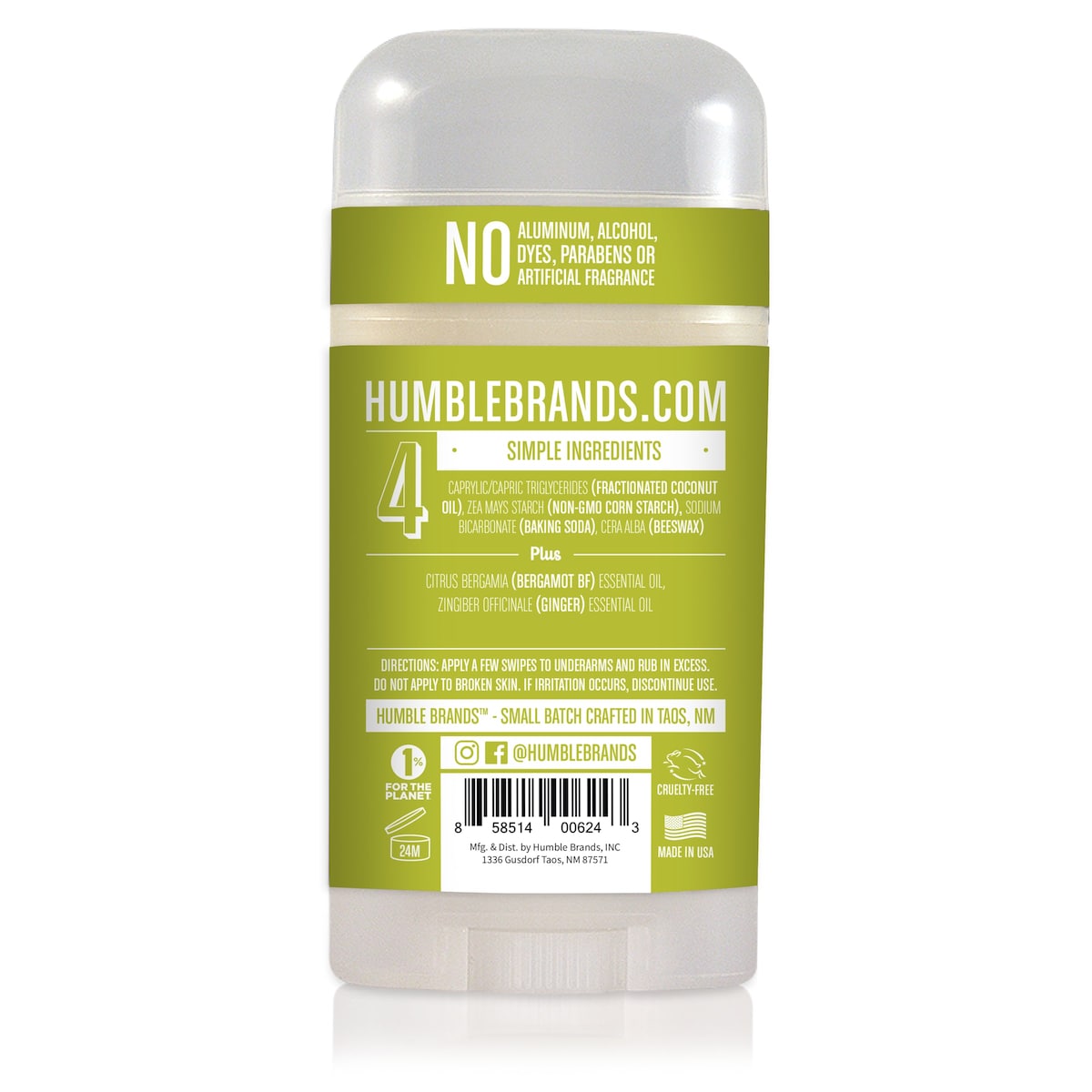Humble Brands Original Formula Deodorant Bergamont and Ginger 70g