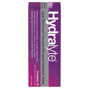 Hydralyte Effervescent Electrolyte Tablets Apple Blackcurrant 10 Pack