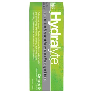 Hydralyte Effervescent Electrolyte Tablets Lemon Lime 10 Pack