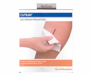 Cutilin Low Adherent Wound Pads 10cm x 10cm 5 Pack by Smith & Nephew
