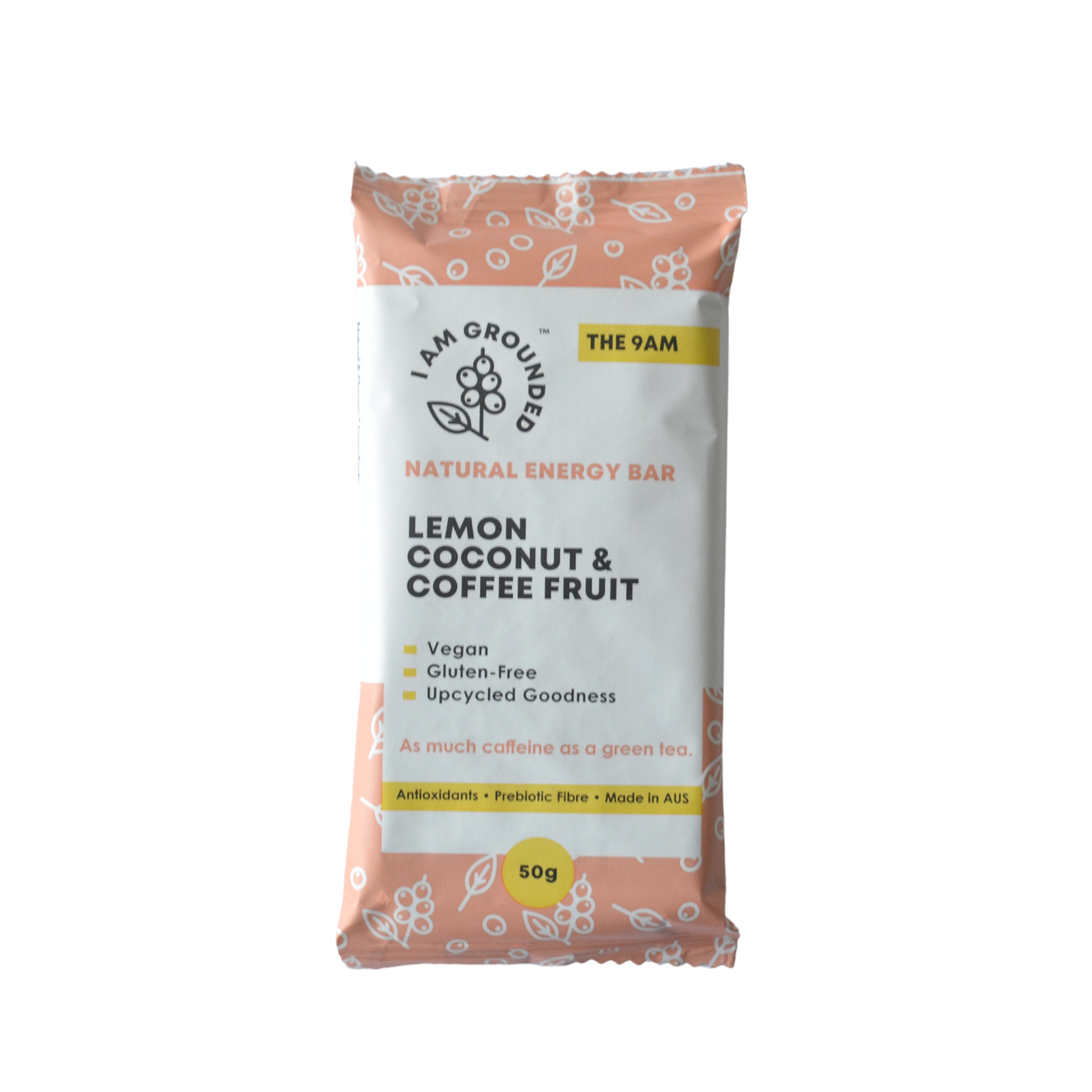 I Am Grounded Superfood Bar Lemon Coconut & Coffee Fruit 50G