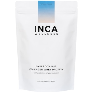 Inca Organics Skin Body Gut Collagen Whey Protein Creamy Vanilla 450g