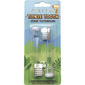 Jack N' Jill Tickle Tooth Sonic Toothbrush Replacement Heads 2 Pack