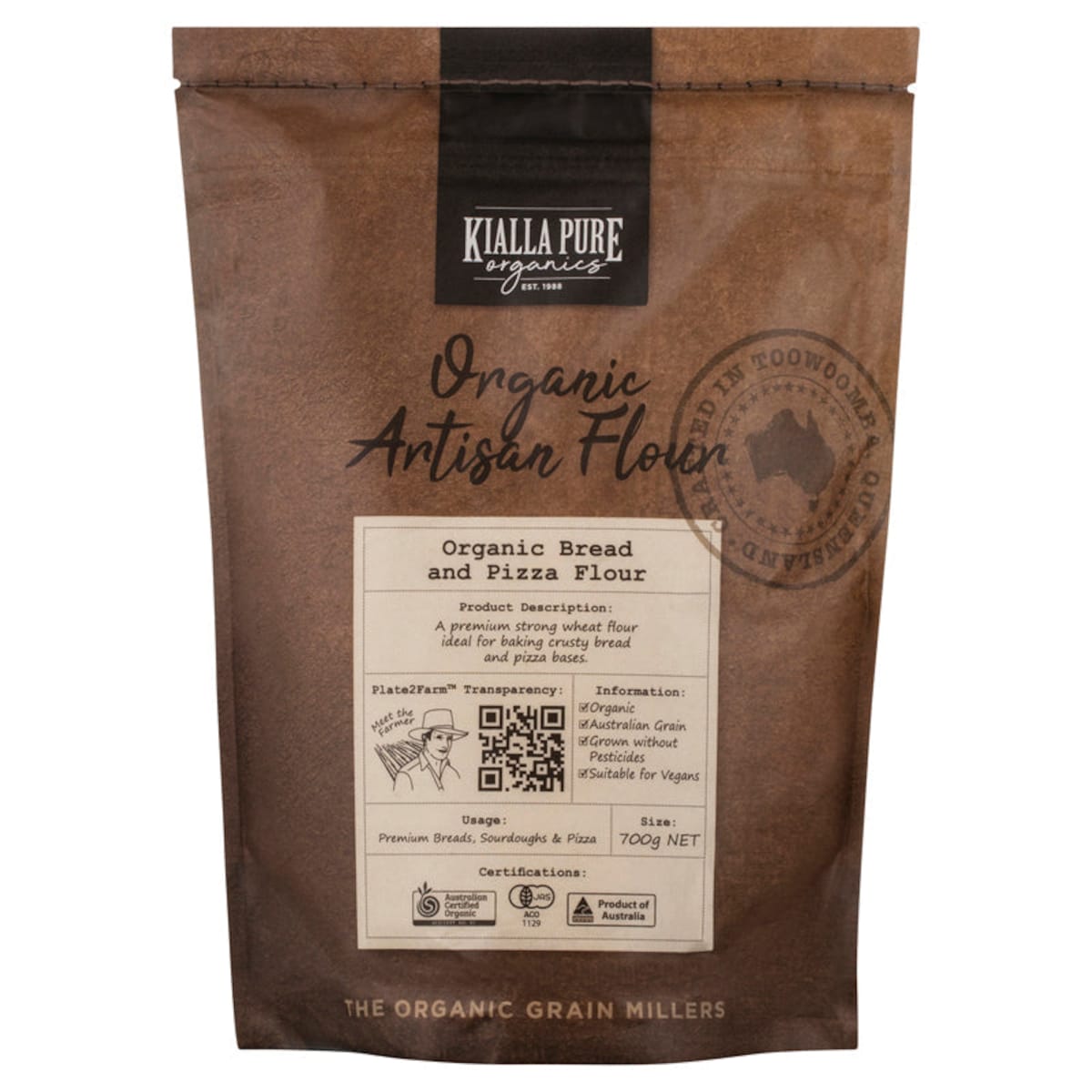 Kialla Organic Bread and Pizza Flour 700g