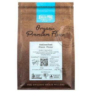 Kialla Organic Unbleached Plain Flour 1kg