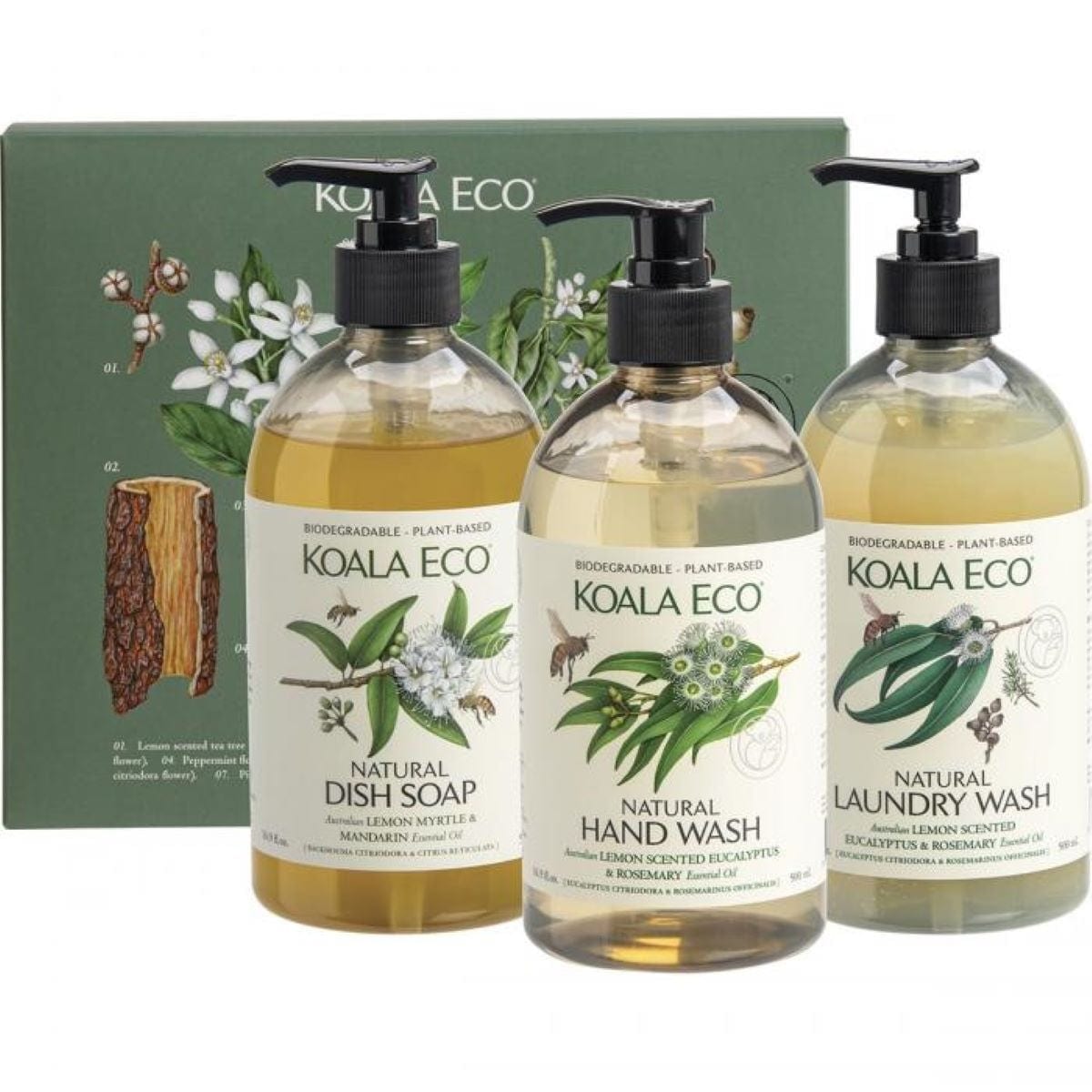 Koala Eco Hand Wash Laundry Wash & Dish Soap Gift Pack 3 x 500ml