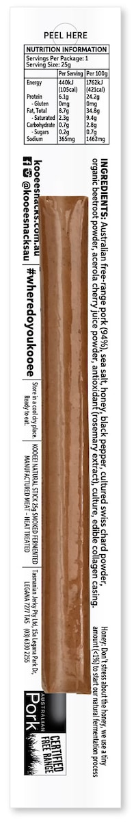 Kooee Sticks Free Range Pork Classic 25g