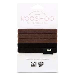 Kooshoo Plastic-Free Hair Ties Brown/Black 5 Pack