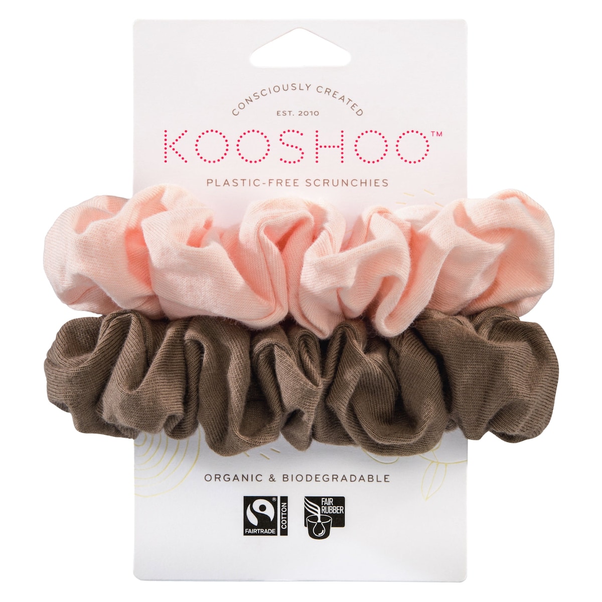 Kooshoo Plastic Free Scrunchies Blush Walnut 2 Pack