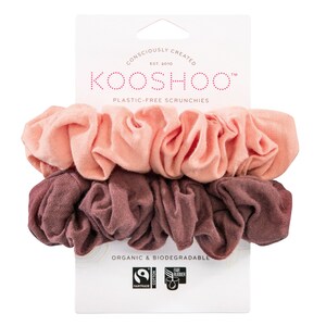 Kooshoo Plastic Free Scrunchies Coral Rose 2 Pack