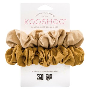Kooshoo Plastic-Free Scrunchies Gold Sand 2 Pack