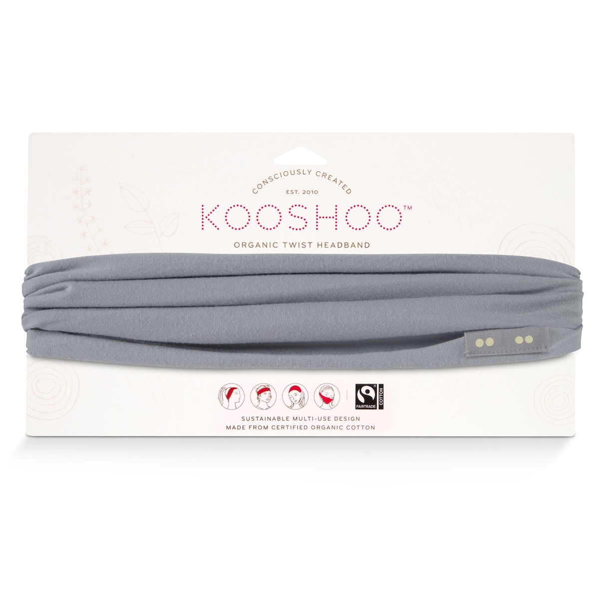 Kooshoo Twist Headband Grounding Grey 1 Pack