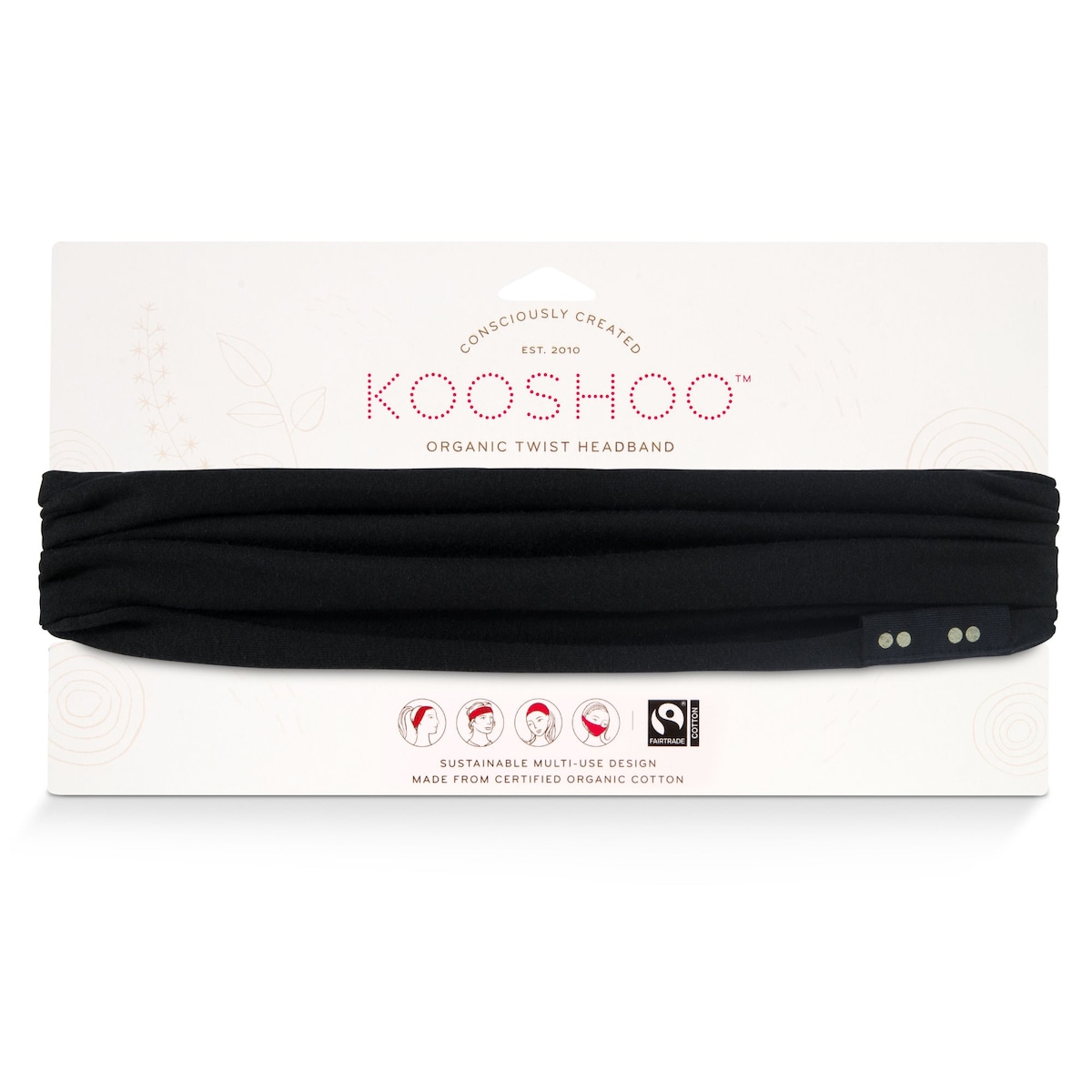 Kooshoo Twist Headband Raven Black 1 Pack