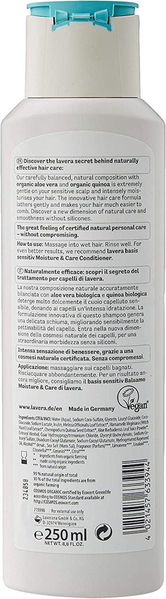 Lavera Basis Sensitiv Shampoo Moisture & Care 250ml