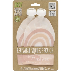 Little Mashies Reusable Squeeze Pouch Rainbow 2 x 130ml