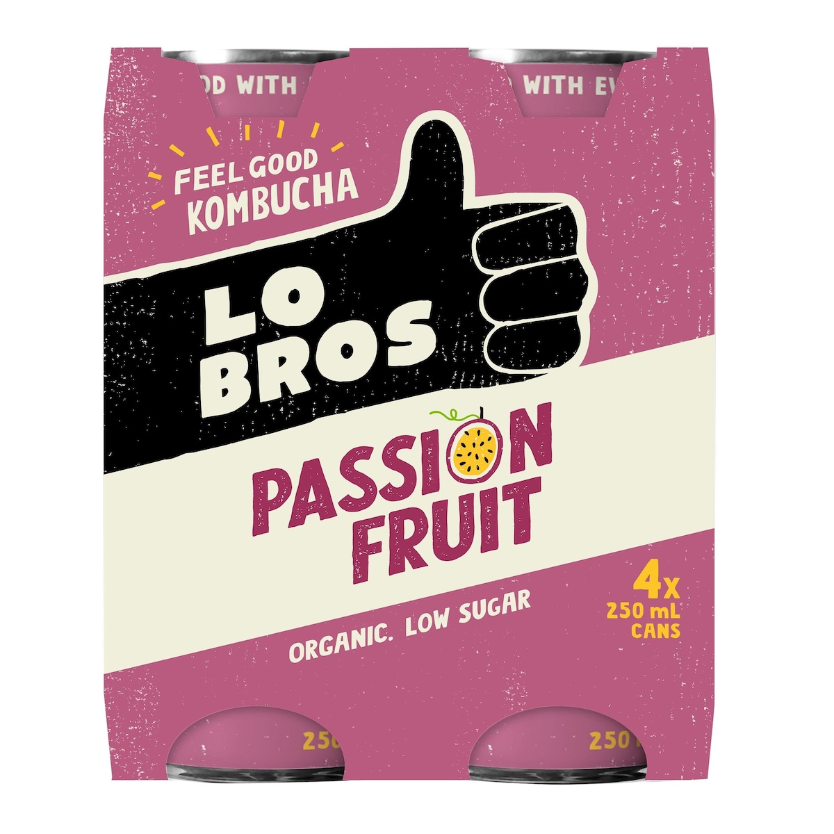 Lo Bros Kombucha Passionfruit 6x4x250ml
