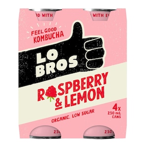 Lo Bros Kombucha Raspberry & Lemon 6x4x250ml
