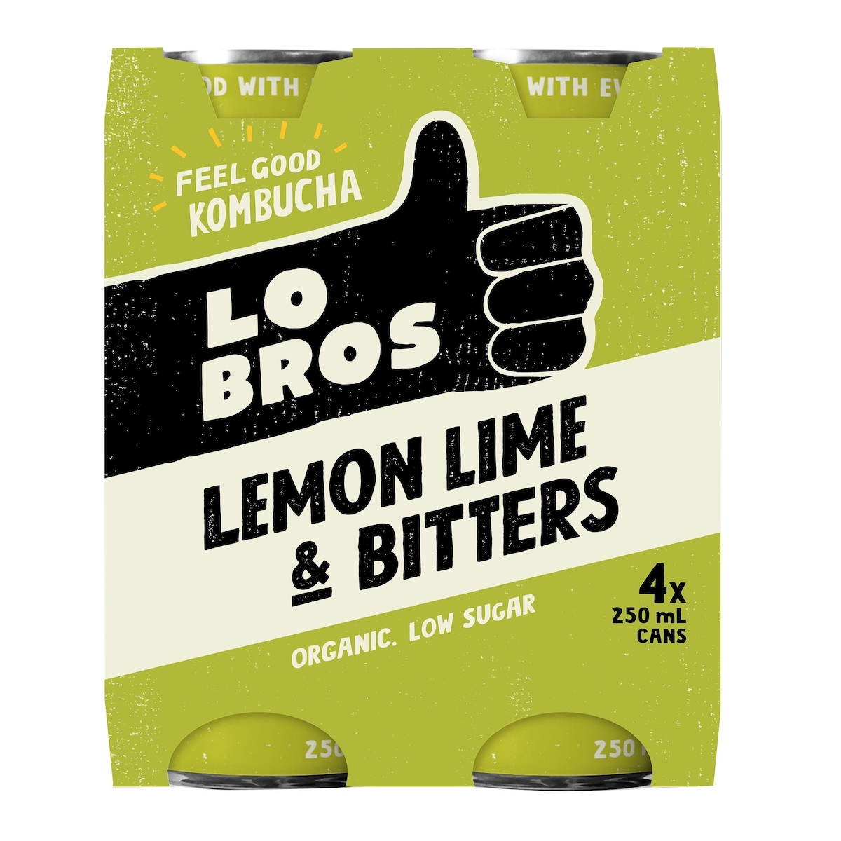 Lo Bros Kombucha Soda Lemon Lime & Bitters 6x4x250ml