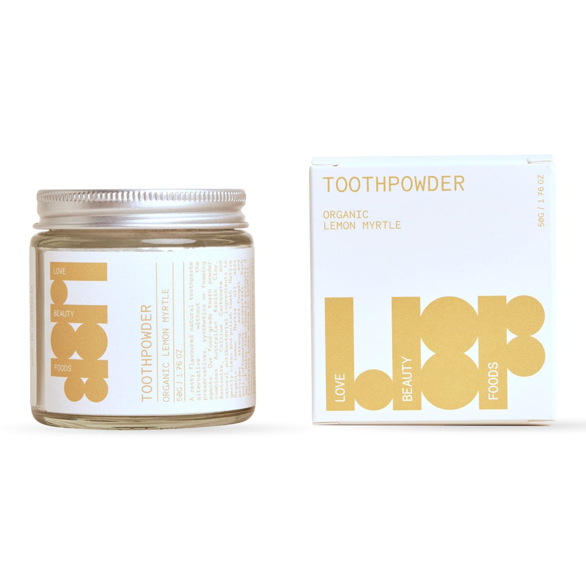 Love Beauty Foods Tooth powder Organic Lemon Myrtle 50g