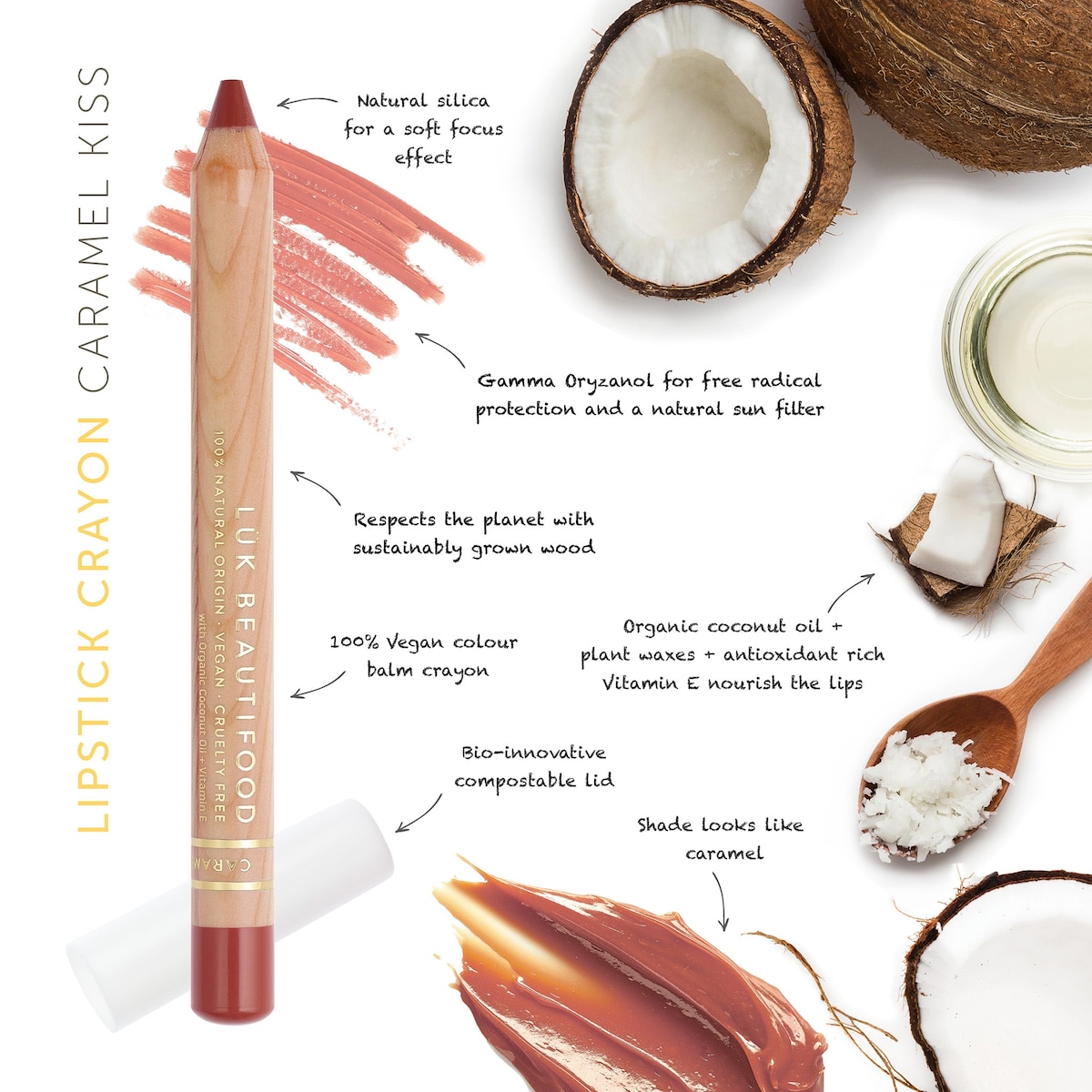 Luk Beautifood Lipstick Crayon Caramel Kiss 3g