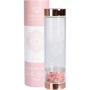 Luvin Life Crystal Water Bottle Rose Quartz Love 550ml