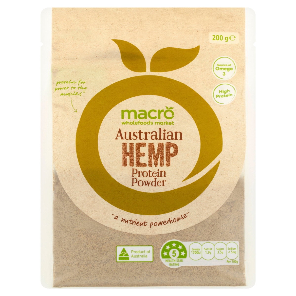 Macro Australian Hemp Seed Protein Powder 200g Australia